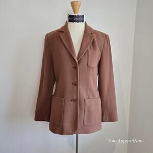 Karen Kane Vtg Women Cashmere Blend Button Down Front Pockets Blazer Sz 4 (797)